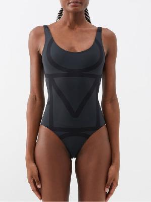 Toteme - V-neck Recycled-fibre Blend Swimsuit - Womens - Black - S