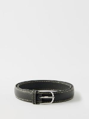 Toteme - Grained-leather Belt - Womens - Black - 70