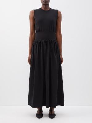 Toteme - Dropped-waist Organic-cotton Jersey Midi Dress - Womens - Black - XS