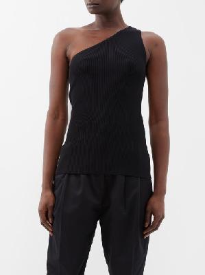 Toteme - One-shoulder Ribbed Top - Womens - Black - XS