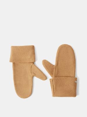 Toteme - Folded Cuff Double Wool-blend Mittens - Womens - Camel - ONE SIZE