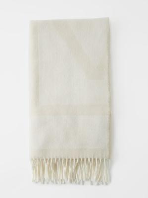 Toteme - Monogram-jacquard Wool Scarf - Womens - Ivory - ONE SIZE