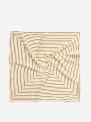Toteme - Monogram-print Silk-twill Scarf - Womens - Ivory Multi - ONE SIZE