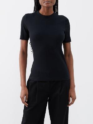 Toteme - Ribbed Organic Cotton-blend T-shirt - Womens - Black - L