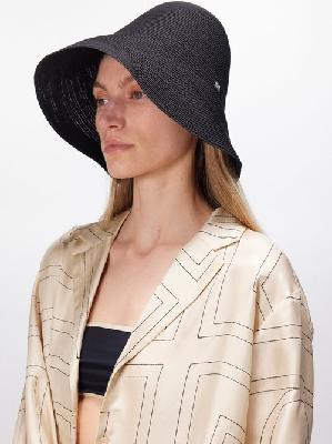 Toteme - Woven Paper-blend Bucket Hat - Womens - Black - ONE SIZE