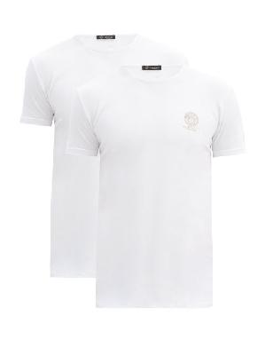 Versace - Pack Of Two Medusa-print Cotton-blend T-shirts - Mens - White - 3