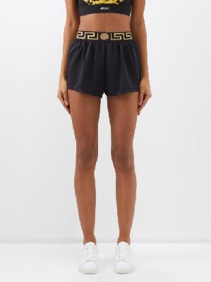 Versace - Greca-jacquard Shell Shorts - Womens - 01bk - 1