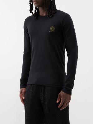 Versace - Pack Of Two Logo-print Cotton-blend Pyjama Tops - Mens - Black - 3
