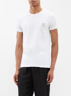 Versace - Logo-print Cotton-blend Pyjama Top - Mens - White - 3