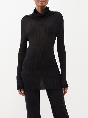 Victoria Beckham - Roll-neck Ribbed-knit Sweater - Womens - Black - M