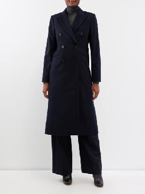 Victoria Beckham - Double-breasted Wool-blend Tailored Coat - Womens - Navy - 4 UK