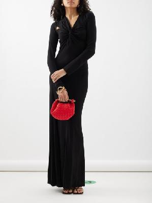 Victoria Beckham - Knotted Jersey Gown - Womens - Black - 10 UK