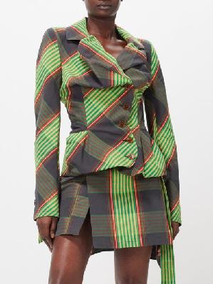 Vivienne Westwood - Combat-tartan Cotton-blend Jacket - Womens - Multi - 36 IT