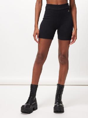 Vivienne Westwood - Bea Logo-embroidered Cotton-jersey Shorts - Womens - Black - M