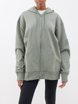 Y-3 - Zipped Organic-cotton Jersey Hoodie - Womens - Khaki - S