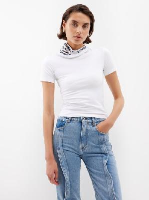 Y/Project - Evergreen Triple-collar Organic-cotton T-shirt - Womens - White - L