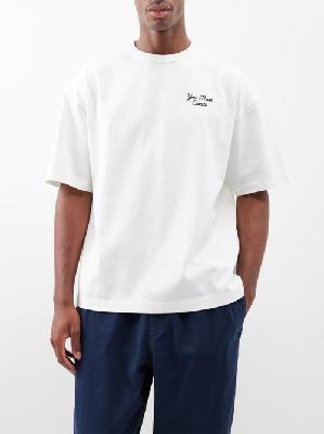 YMC - You Must Create-embroidered Cotton T-shirt - Mens - White - L