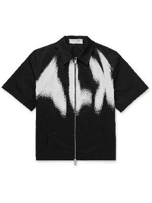 1017 ALYX 9SM - Logo-Print Cotton-Blend Zip-Up Shirt