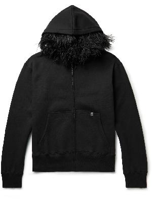 1017 ALYX 9SM - Feather-Trimmed Cotton-Jersey Zip-Up Hoodie