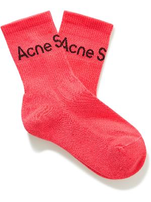 Acne Studios - Logo-Jacquard Stretch Cotton-Blend Socks