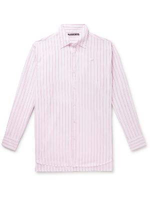 Acne Studios - Saco Logo-Appliquéd Striped Cotton-Poplin Shirt