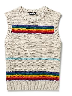 Acne Studios - Logo-Appliquéd Striped Crochet-Knit Wool Sweater Vest