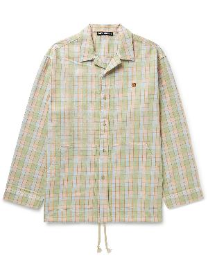 Acne Studios - Camp-Collar Logo-Appliquéd Checked Organic Cotton-Flannel Overshirt