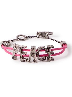 Acne Studios - Peace Silver-Tone and Cord Bracelet - Men - Pink - one size