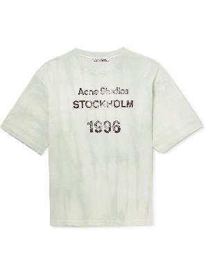 Acne Studios - Extorr Tie-Dyed Logo-Print Distressed Cotton-Jersey T-Shirt