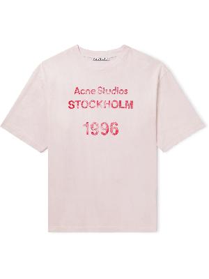 Acne Studios - Extorr Logo-Print Distressed Cotton-Jersey T-Shirt