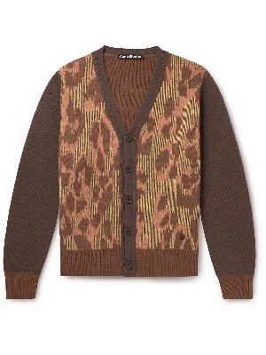Acne Studios - Kallard Panelled Ribbed Leopard-Jacquard Wool Cardigan