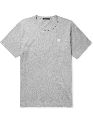 Acne Studios - Nash Logo-Appliquéd Mélange Cotton-Jersey T-Shirt