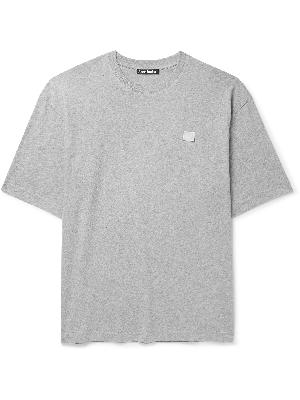 Acne Studios - Exford Oversized Logo-Appliquéd Mélange Cotton-Jersey T-Shirt