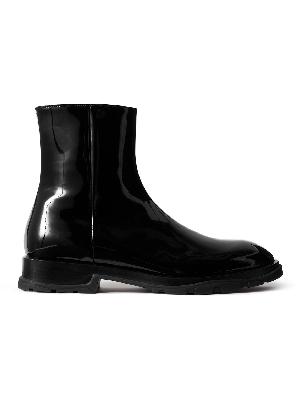 Alexander McQueen - Patent-Leather Ankle Boots