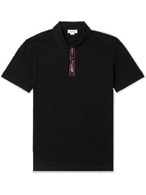 Alexander McQueen - Logo-Jacquard Webbing-Trimmed Cotton-Piqué Polo Shirt