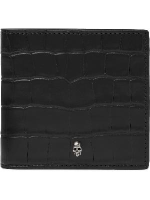 Alexander McQueen - Logo-Appliquéd Croc-Effect Leather Billfold Wallet