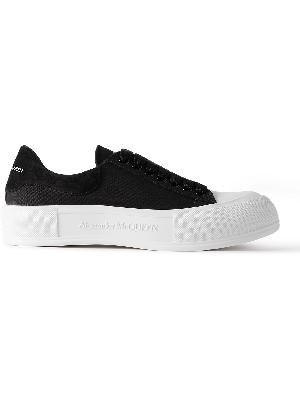 Alexander McQueen - Exaggerated-Sole Suede-Trimmed Canvas Sneakers