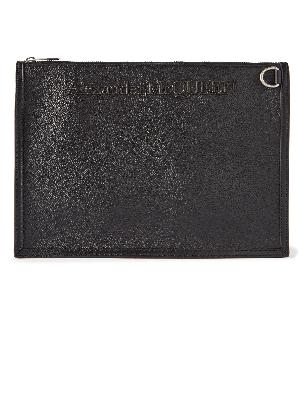 Alexander McQueen - Logo-Embroidered Full-Grain Leather Pouch