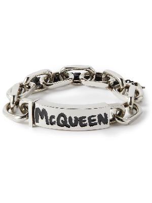 Alexander McQueen - Graffiti Logo-Detailed Silver-Tone and Enamel Bracelet