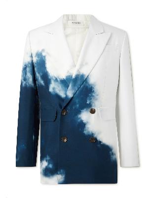 Alexander McQueen - Blue Sky Printed Double-Breasted Cady Blazer