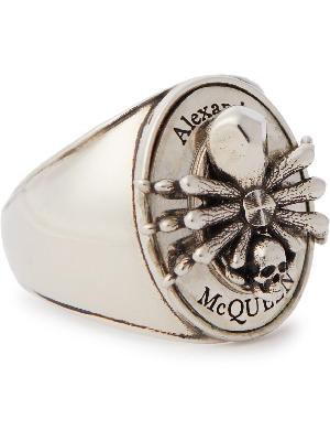 Alexander McQueen - Spider Skull Burnished Silver-Tone Ring