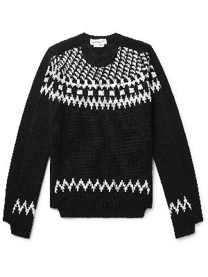 Alexander McQueen - Asymmetric Panelled Fair Isle Cashmere and Ribbed-Knit Sweater