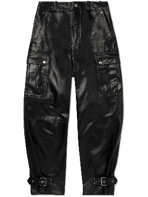 Alexander McQueen - Tapered Buckled Leather Cargo Trousers