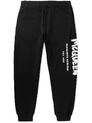 Alexander McQueen - Tapered Logo-Print Loopback Cotton-Jersey Sweatpants
