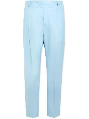 Alexander McQueen - Tapered Pleated Cotton Suit Trousers