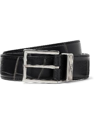 Alexander McQueen - 3cm Croc-Effect Leather Belt