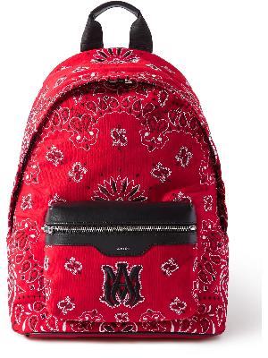 AMIRI - Leather-Trimmed Embroidered Canvas Backpack