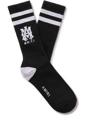 AMIRI - Logo-Intarsia Ribbed Stretch Cotton-Blend Socks