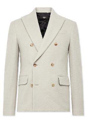 AMIRI - Slim-Fit Double-Breasted Boiled Wool-Blend Suit Jacket