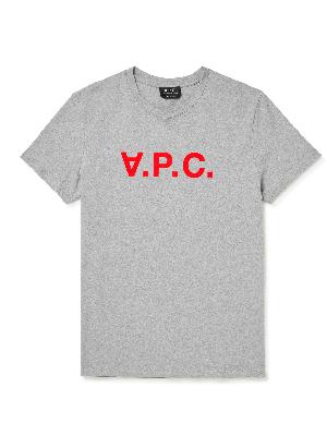A.P.C. - Logo-Flocked Cotton-Jersey T-Shirt